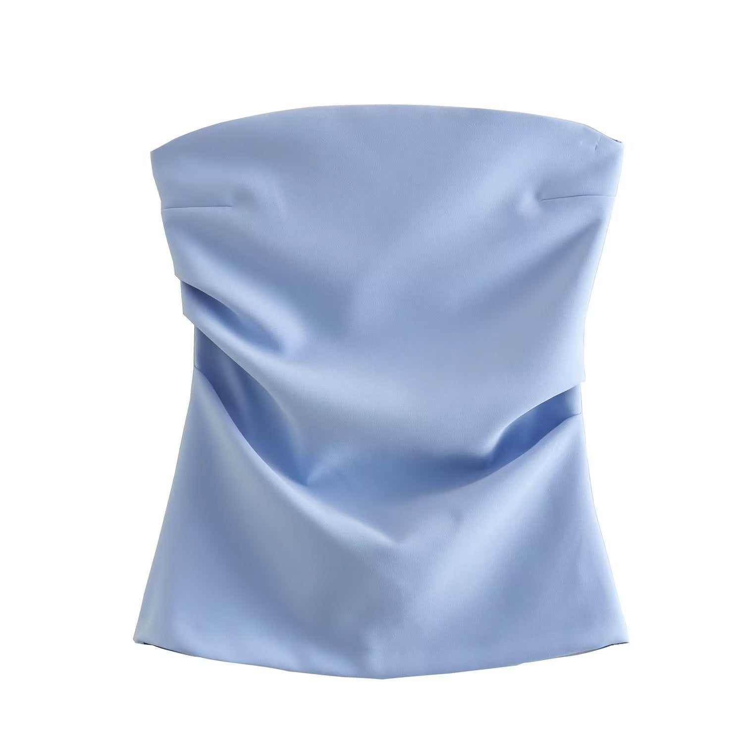 2023 Summer Y2K Strapless Top with Ruffle Design
