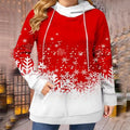 Plus Size Women's Printed Hooded Long Sleeve Top