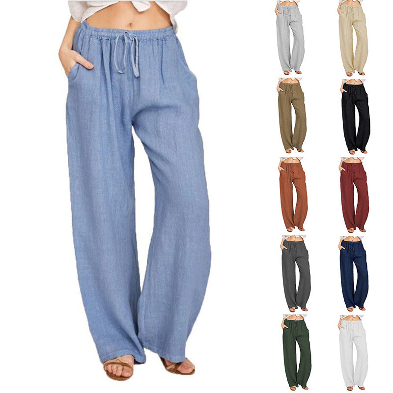 2023 Women's Plus Size Loose Cotton-Linen Pants