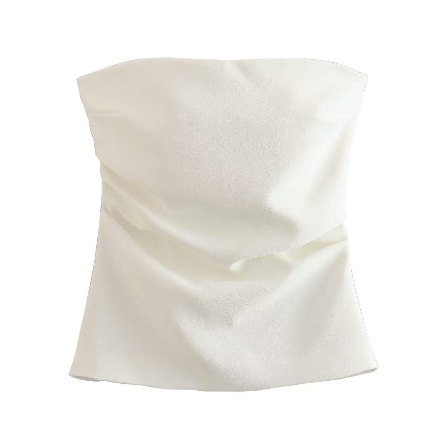 2023 Summer Y2K Strapless Top with Ruffle Design