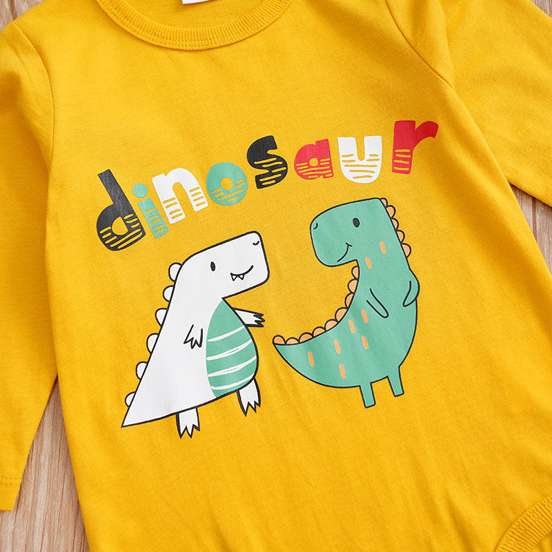 "Spring Autumn Baby Dinosaur Jumpsuit for Newborns"