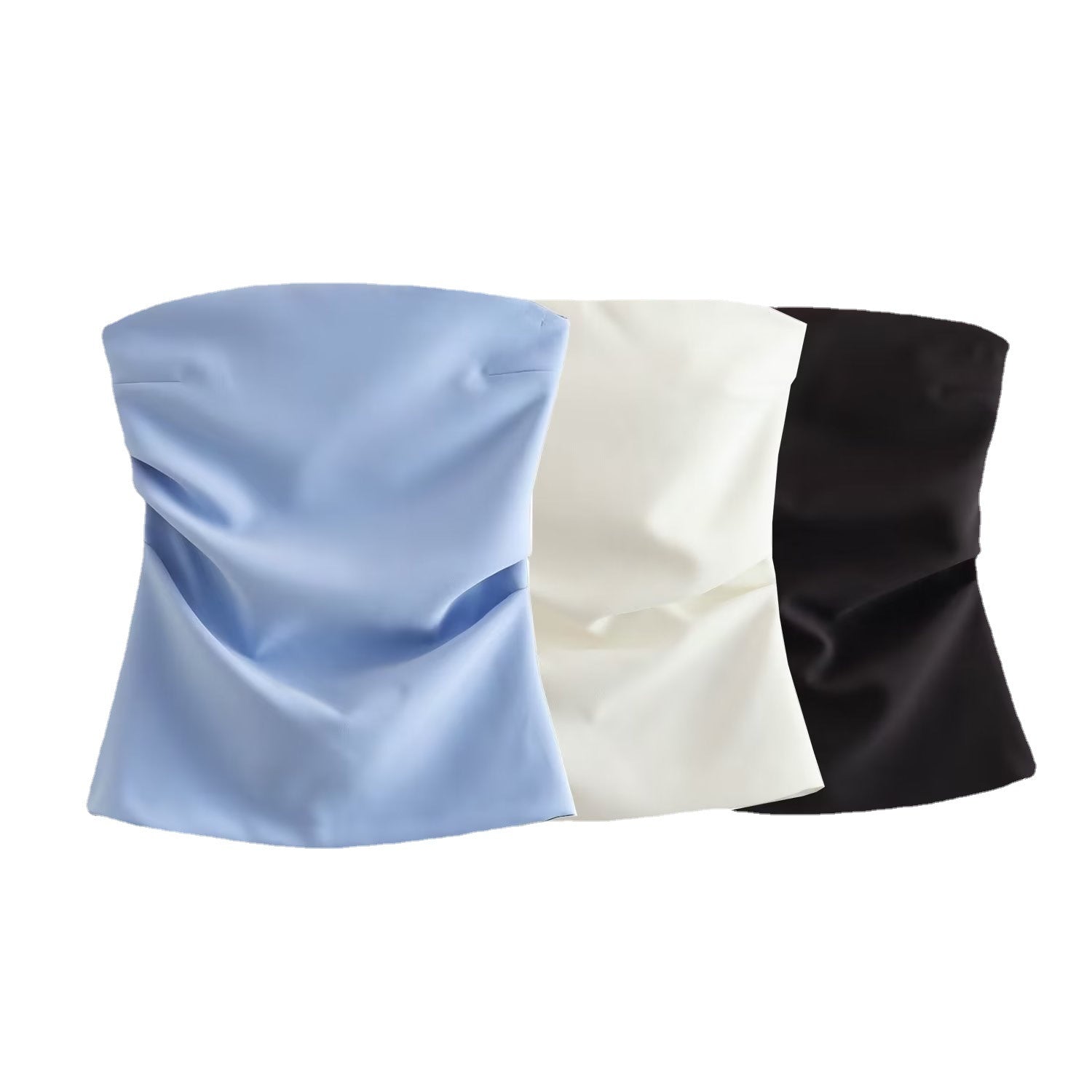 2023 Summer Y2K Strapless Top with Ruffle Design