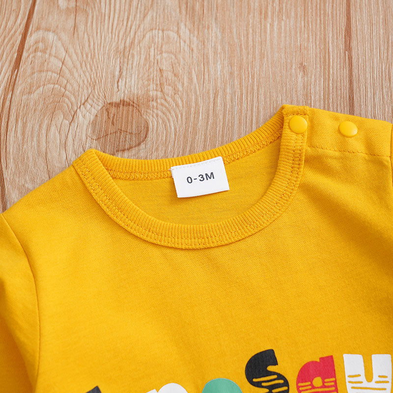 "Spring Autumn Baby Dinosaur Jumpsuit for Newborns"
