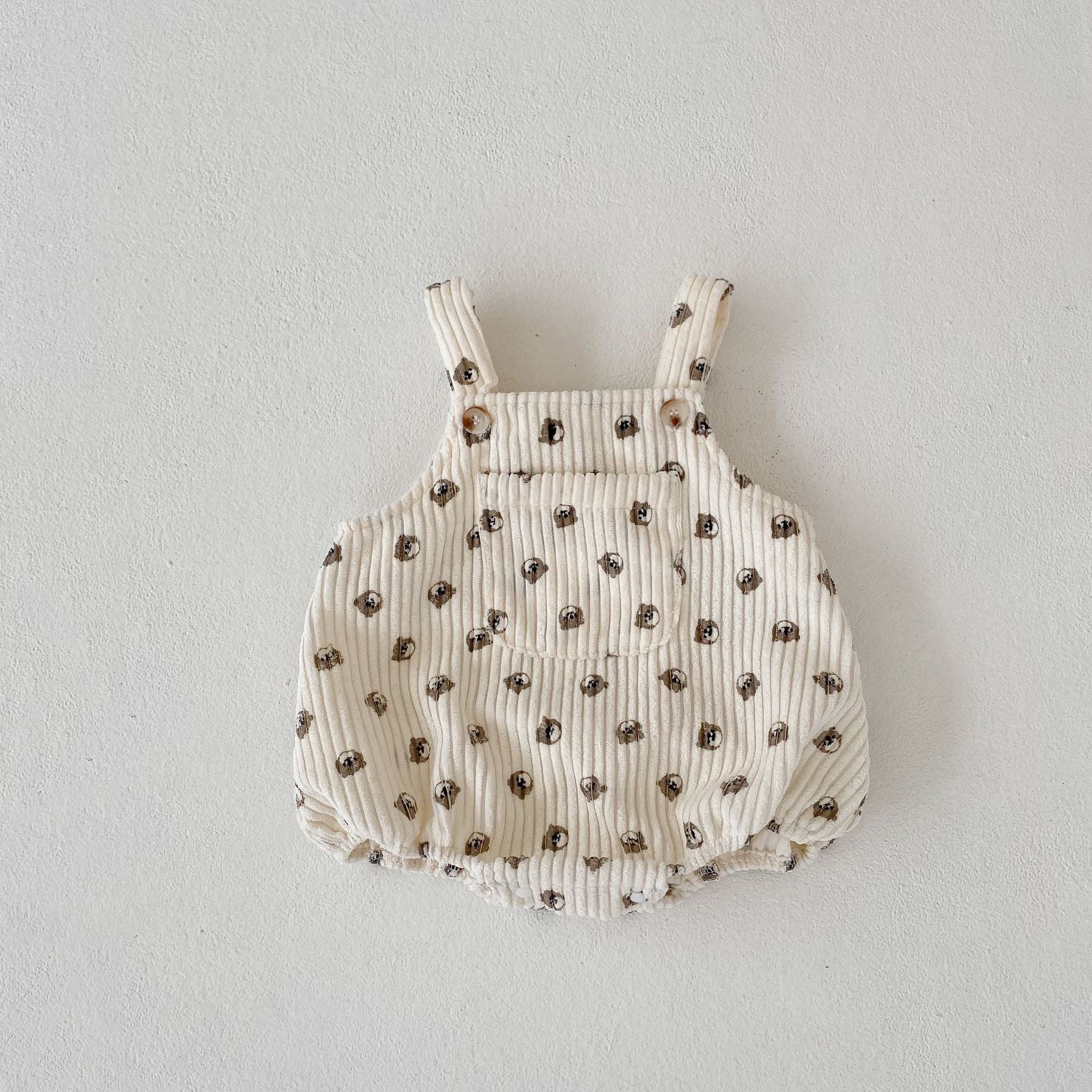 Printed Shoulder Strap Romper for Boys and Girls