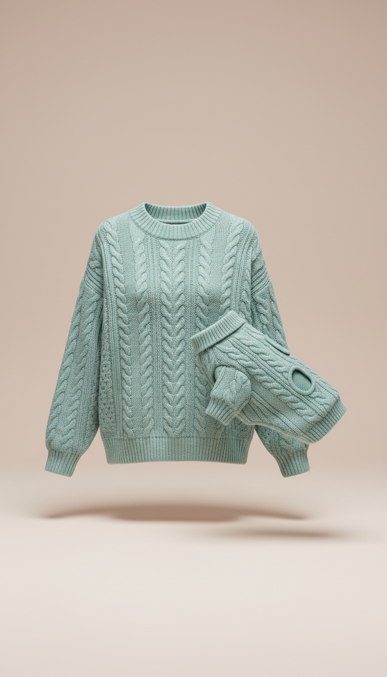 Pale Teal Knit Sweater Pairing
