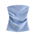 2023 Summer Y2K Strapless Top with Ruffle Design