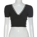 Gothic Sexy Bodycon Lace Crop Top for Women