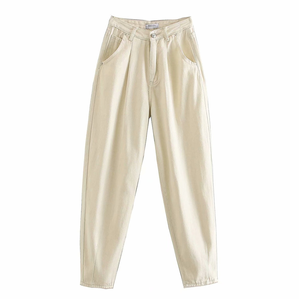 Wholesale Loose Pleated Women's Jeans (European & American)