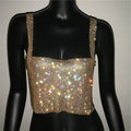 Bling Rhinestones Crop Top with Full Diamonds and Sequins