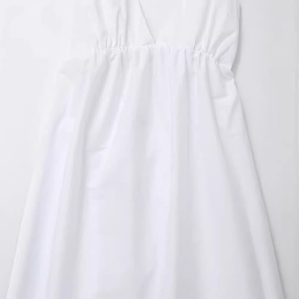 Summer Women's Casual V-Neck Backless Dress